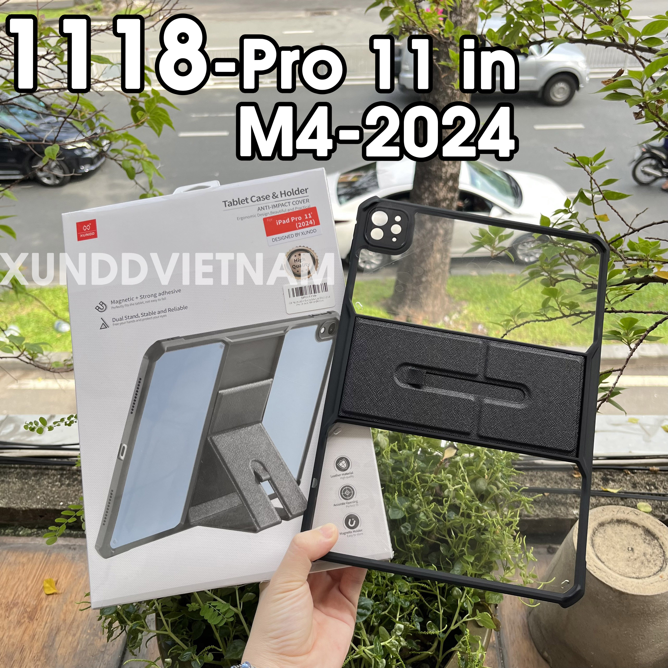 [Hỏa Tốc HCM] Ốp lưng XUNDD iPad Pro 11/ 13 inch (M4-2024)/ Pro 11/ 12.9 inch (M2-2022/M1-2021/2020) - Chống shock, Mặt lưng trong suốt, Viền TPU, CÓ CHÂN ĐỨNG