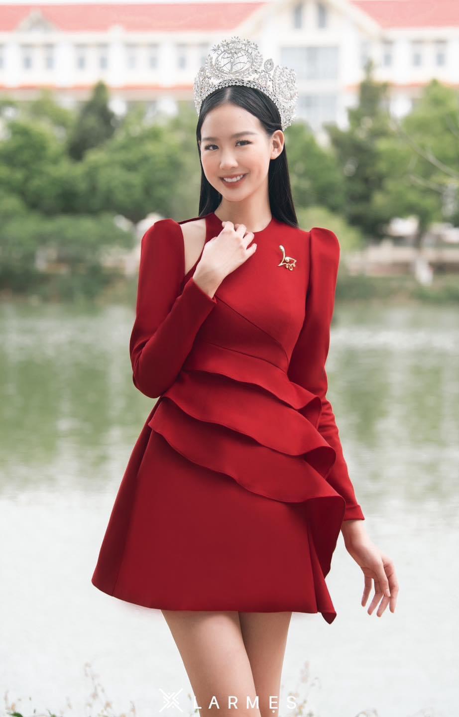 LARMES - Đầm dài tay phối bèo Fika