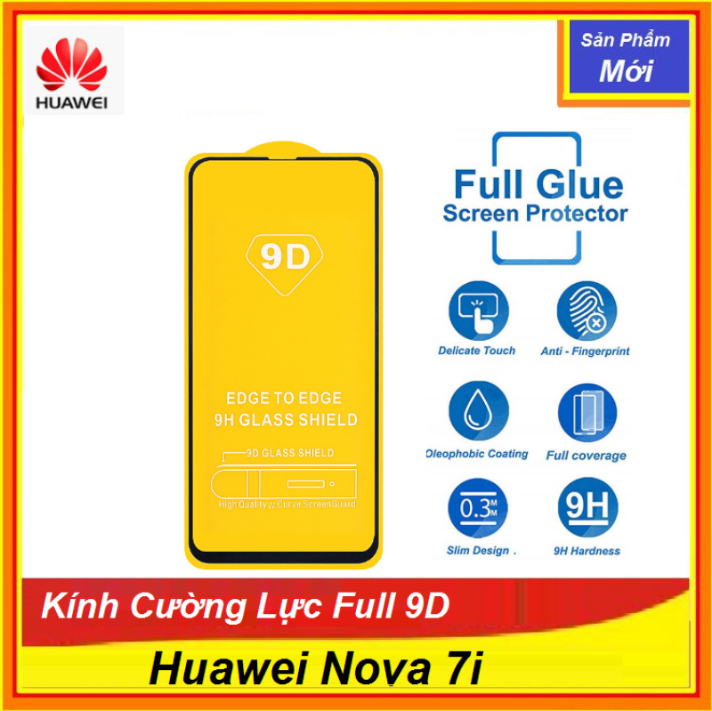 Kính cường lực 9D Huawei Nova 7i full màn full keo thế hệ mới kèm phụ kiện hỗ trợ dán