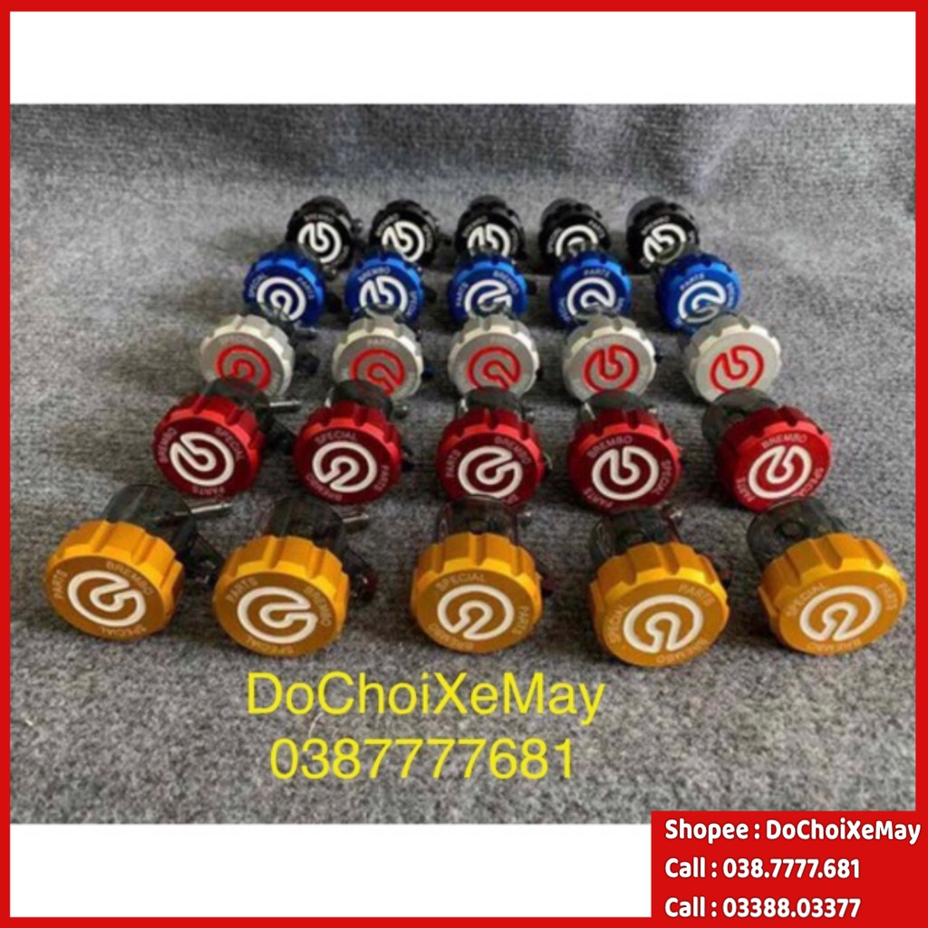 Bình dầu khói Brembo nắp nhôm Cnc cực đẹp gắn mọi loại xe . DoChoiXeMay