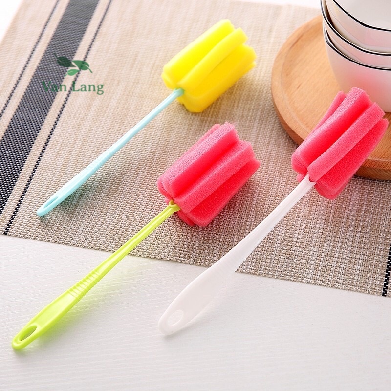 Que cọ rửa cốc, ly, bình sữa bằng bọt biển cao cấp