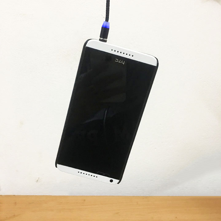 Cáp sạc từ hít nam châm 2 đầu Android và iPhone 360 độ dây dù,có LED