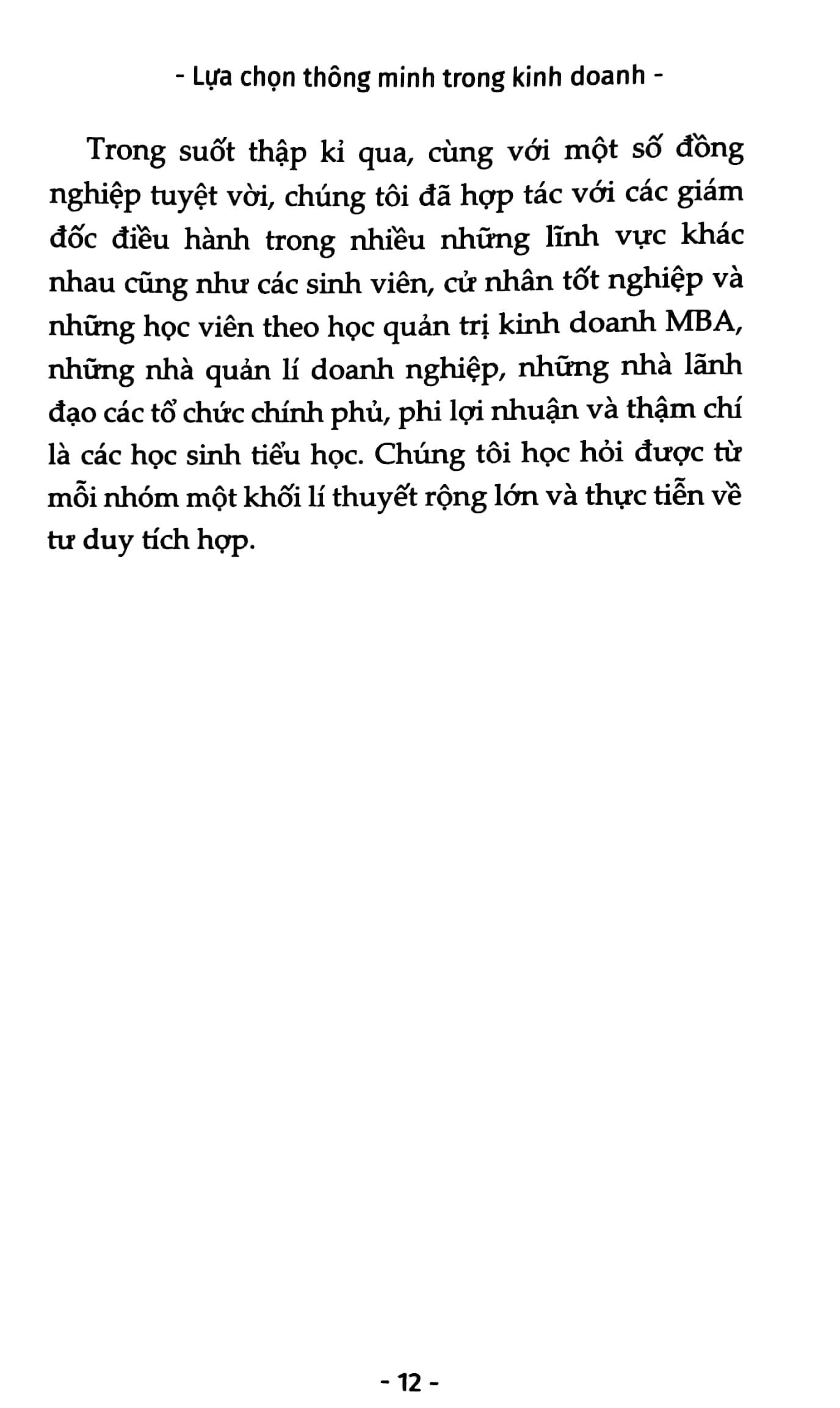Sách Fahasa - Lựa Chọn Thông Minh Trong Kinh Doanh