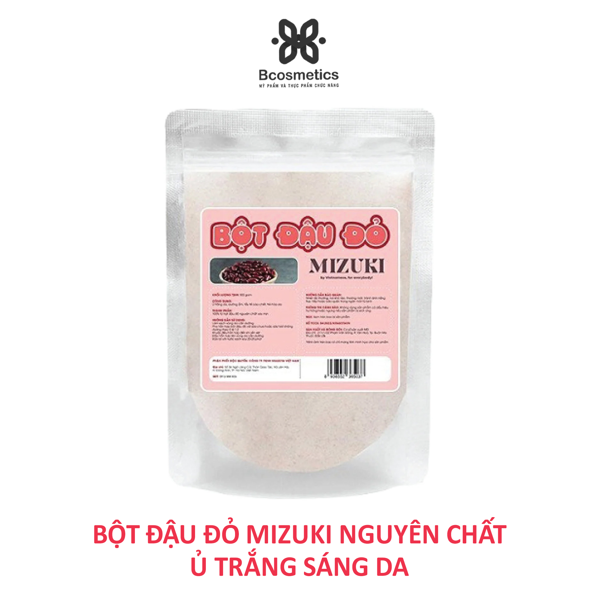 Bột đậu đỏ mizuki nguyên chất, ủ trắng sáng da