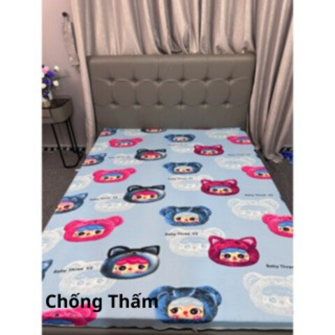 Áo Bọc Nệm 2 Mặt Thun Silk Chống Thấm Có Khóa Kéo Cao Cấp