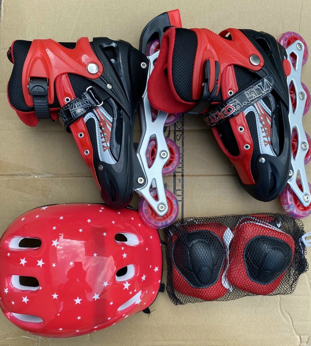 Combo Giày Trượt Patin 3in1 Màu Đỏ