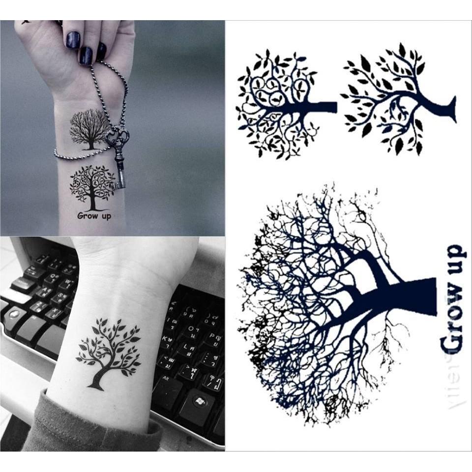 Hình dán tatoo cây aq177, hình xăm tatoo mini tạm thời, không chống nước |  Lazada.vn