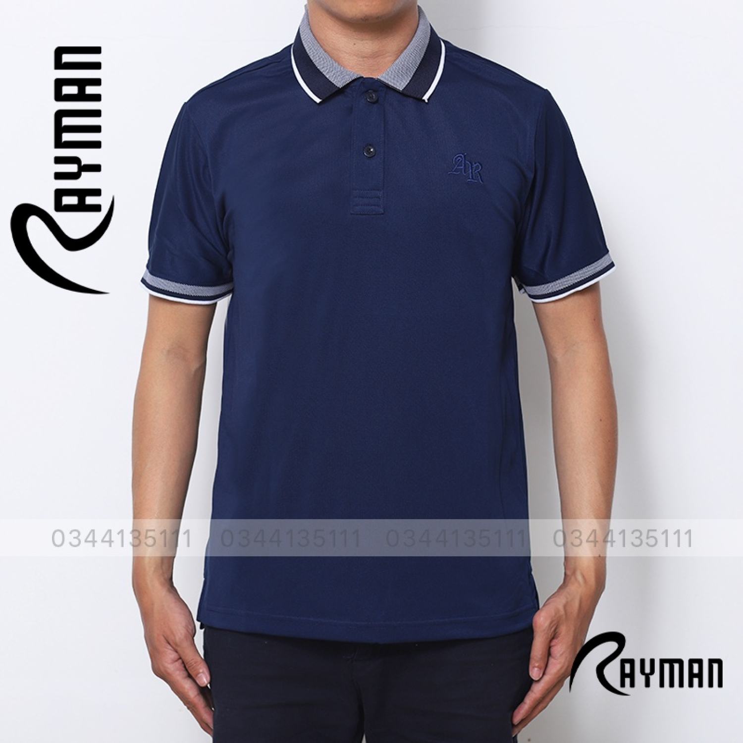 Áo thun polo nam trơn thêu logo ar rayman áo phông cổ bẻ cá sấu vnxk