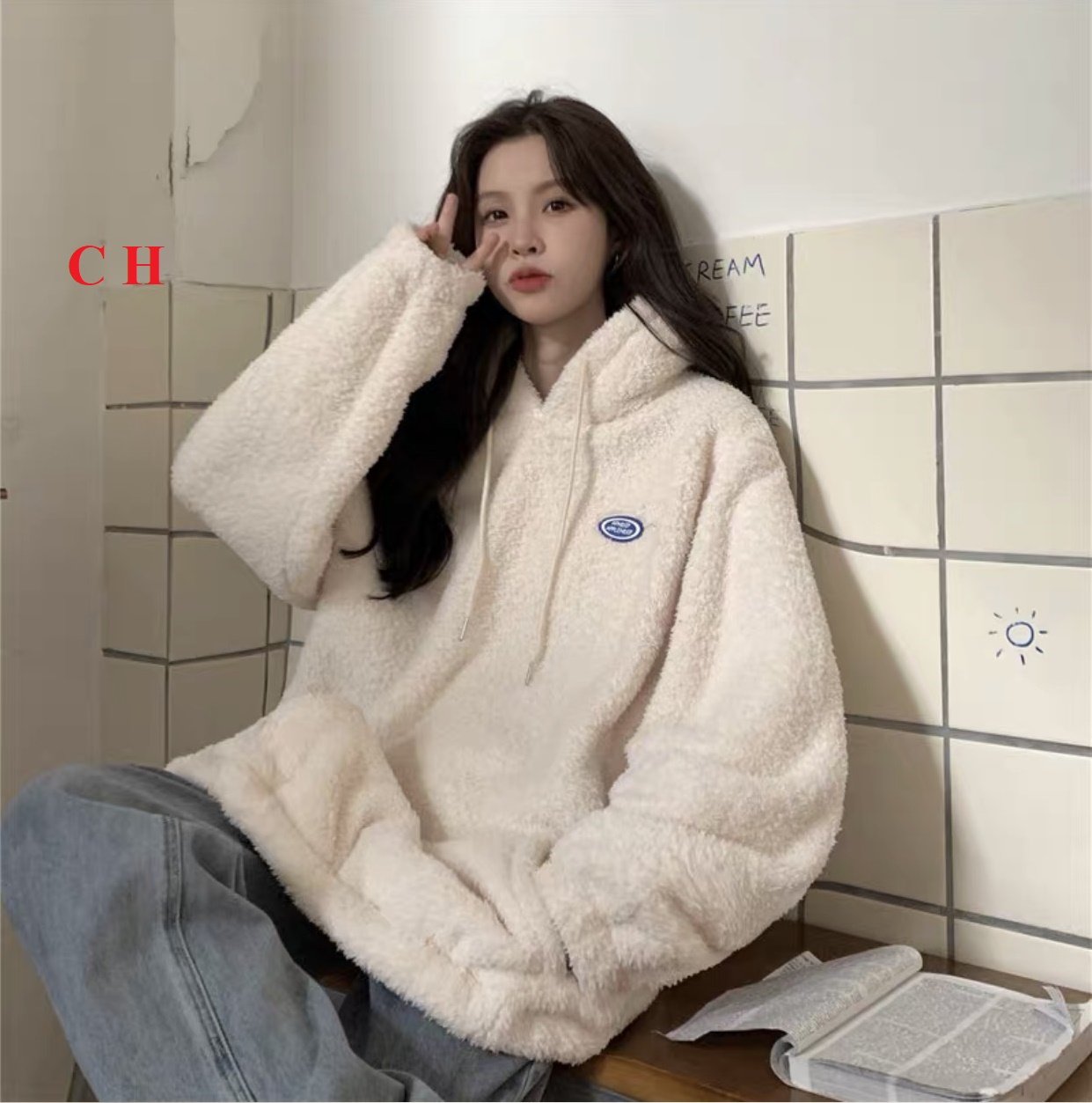Áo Lông Nam Nữ Hoodies tai gấu siêu cute thêu chữ siêu đẹp