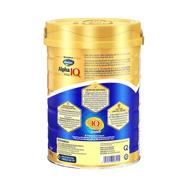 Sữa bột Dielac Alpha Gold IQ 1 900g (cho trẻ từ 0 - 6 tháng tuổi)