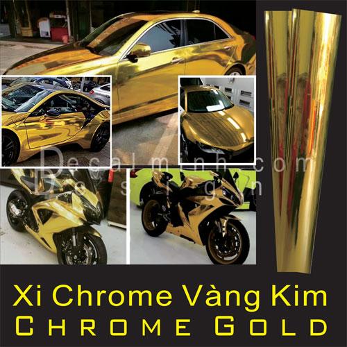 Decal xi chrome Vàng dán xe tráng gương Cao Cấp