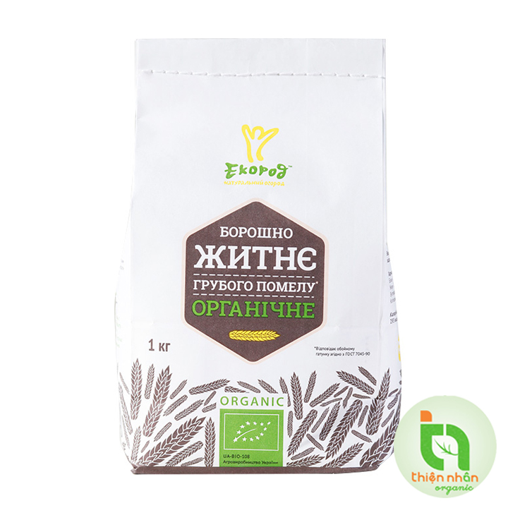 Date T7.23 - Bột lúa mạch hữu cơ Ecorod 1kg Organic Rye Flour