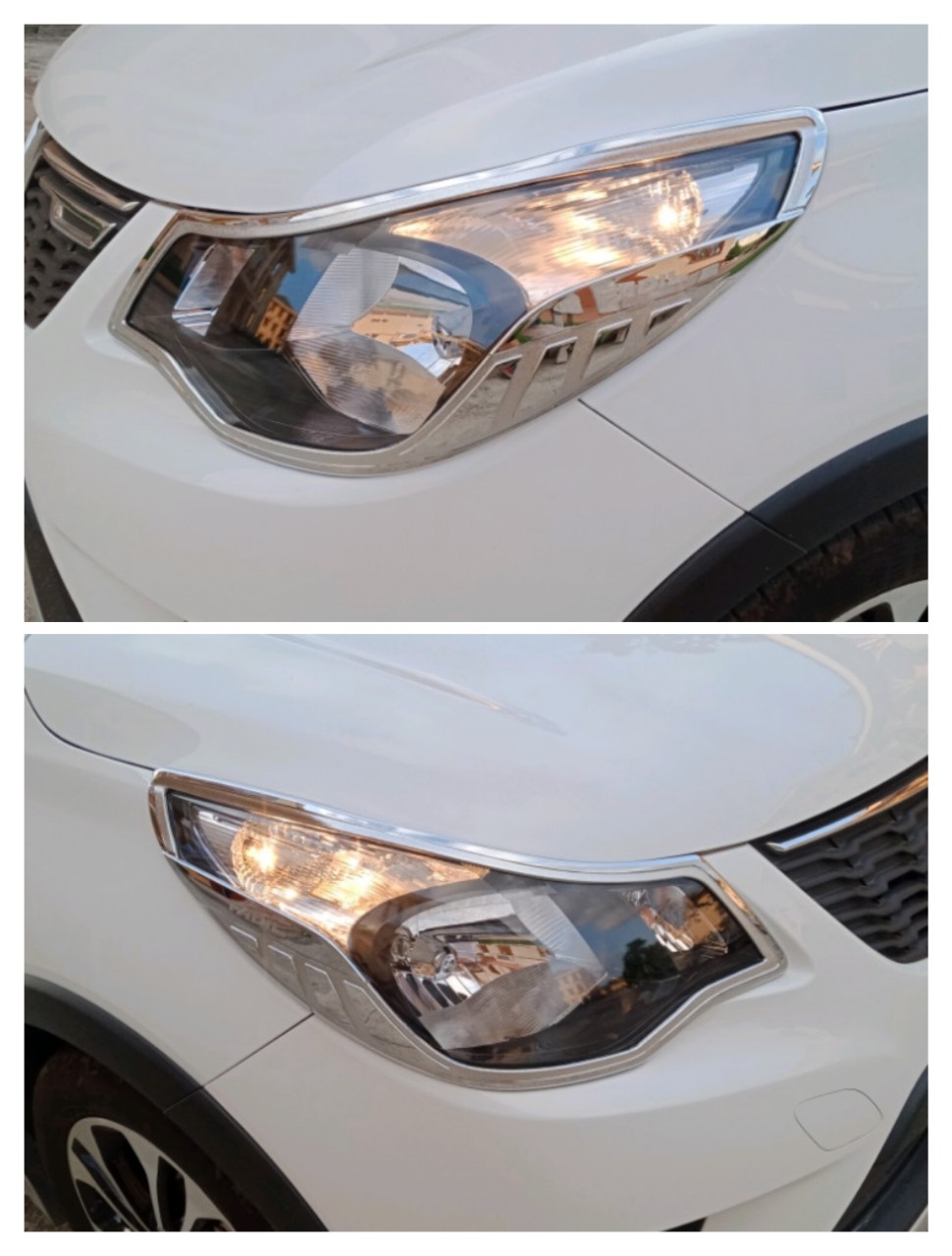 Bộ 2 Ốp viền đèn pha mạ Crom xe Vinfast Fadil 2019-2020-2021