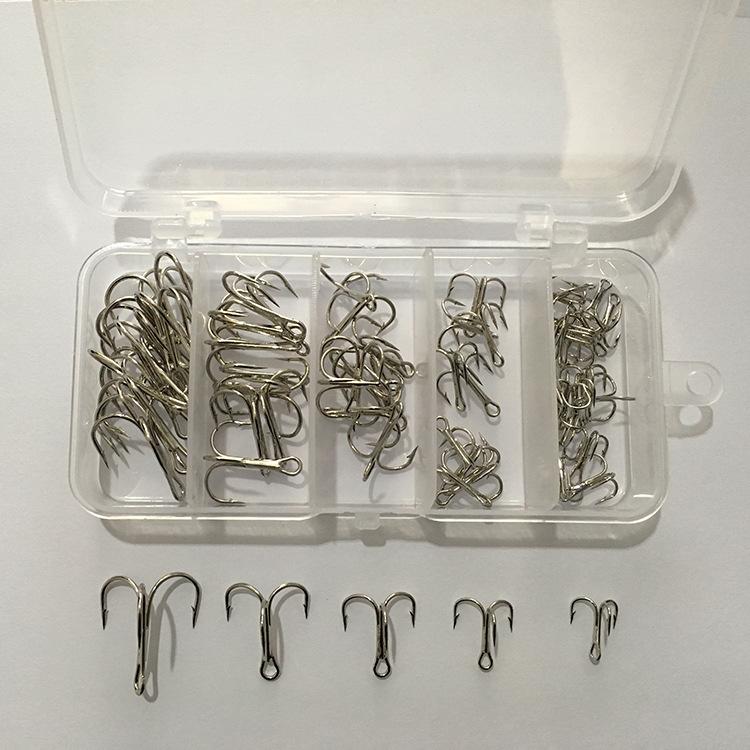Lưỡi câu cá, Lưỡi ba tiêu - hộp 50 lưỡi đủ size