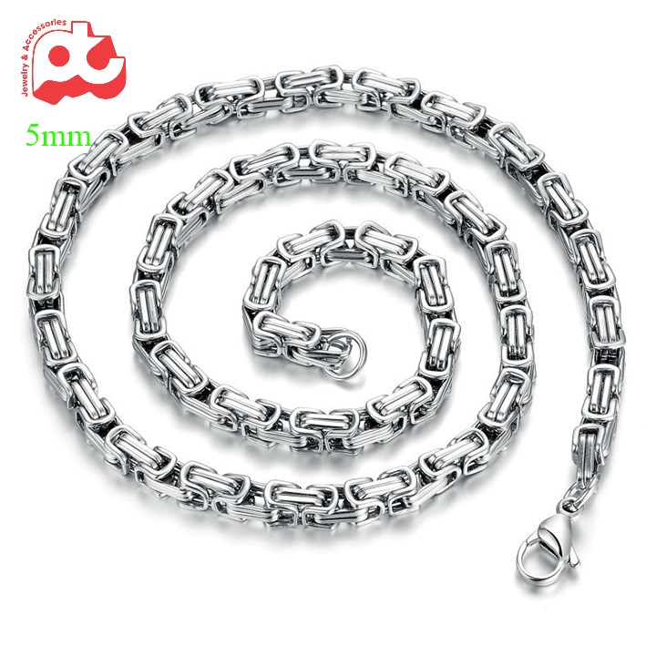 [Hoàn tiền 6%]Dây chuyền nam inox thời trang kiểu ziczac trangsucpt kích cỡ 5mm màu trắng thép không gỉ PTDCNA25