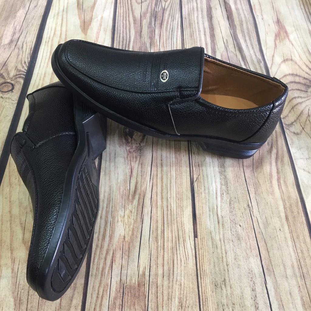 Giày NAM trung niên da mềm may đế đen ( Shop Vina Store )