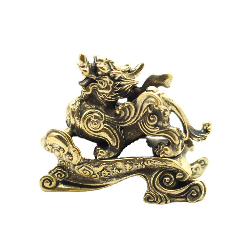 Tượng Phong Thủy Hình Kỳ Lân Có Đế Đứng (Kích Thước: 4.7cm x 4.0cm)