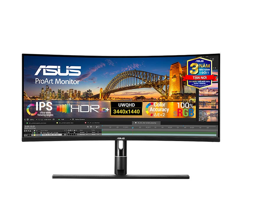 Màn hình ASUS PA34VC (34.1inch/UWQHD/IPS/60Hz/ 5ms/300nits/HDMI+DP+USB+ USBC+Audio/Loa/Cong) Chính Hãng