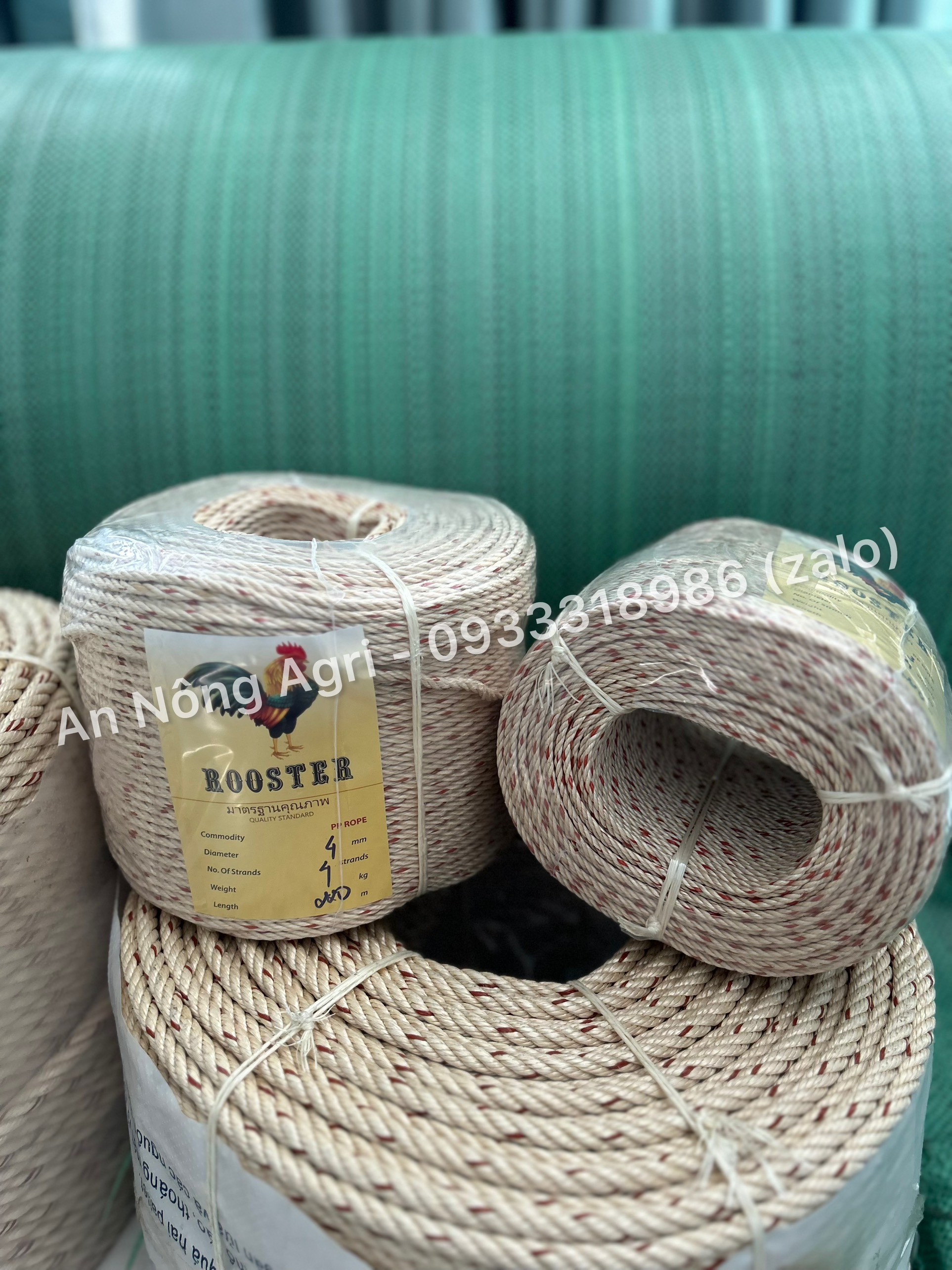 Dây Bô Thái, Dây Thừng Chịu Lực Con Gà 4mm - 10mm (bán theo cuộn dài 220m), Dây Bô Con Gà, Dây Thừng 4 Tao