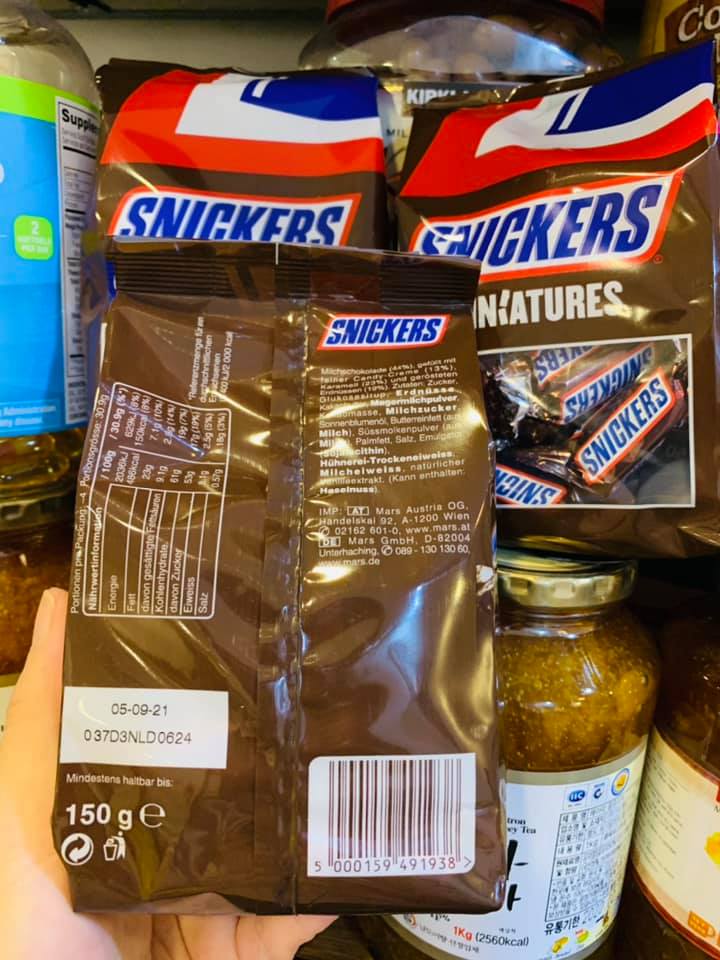 KẸO SÔ CÔ LA SNICKERS MINIATURES CHOCOLATE 150GRAM - USA