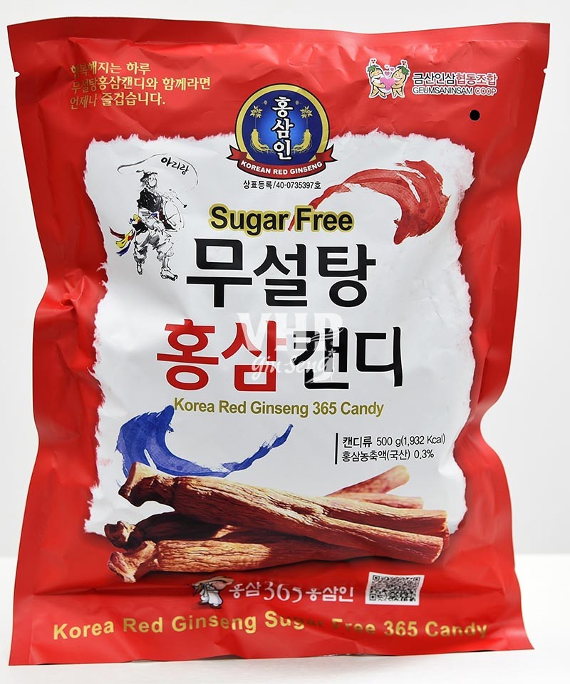 Kẹo sâm Không Đường ĐỎ 365 Hàn Quốc - Bịch 500g -THƯỢNG HẠN
