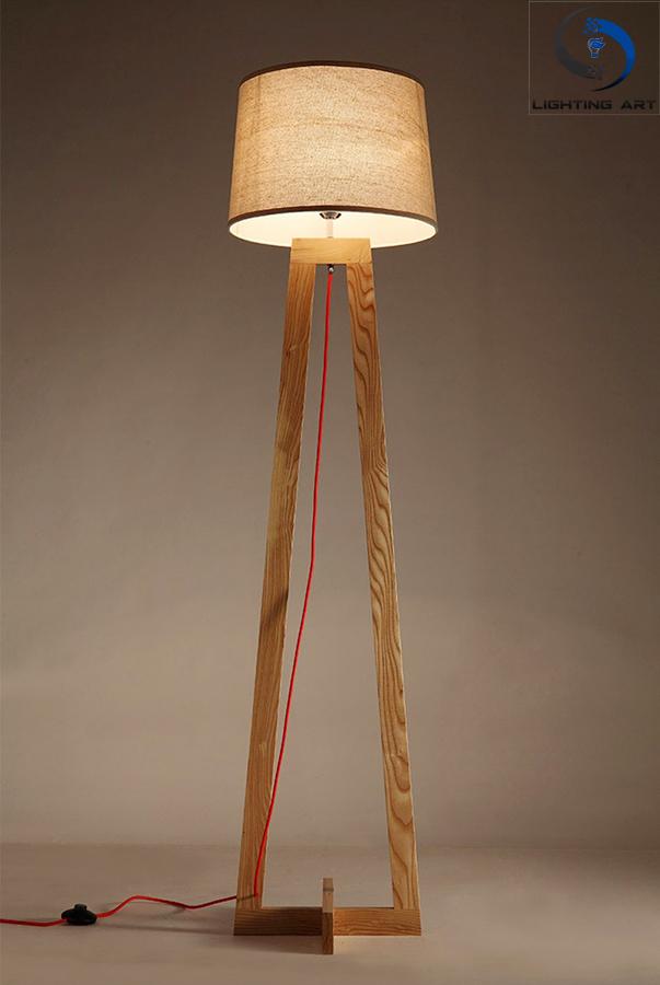 Đèn cây để sàn Modern Wood Floor Standing Lamps