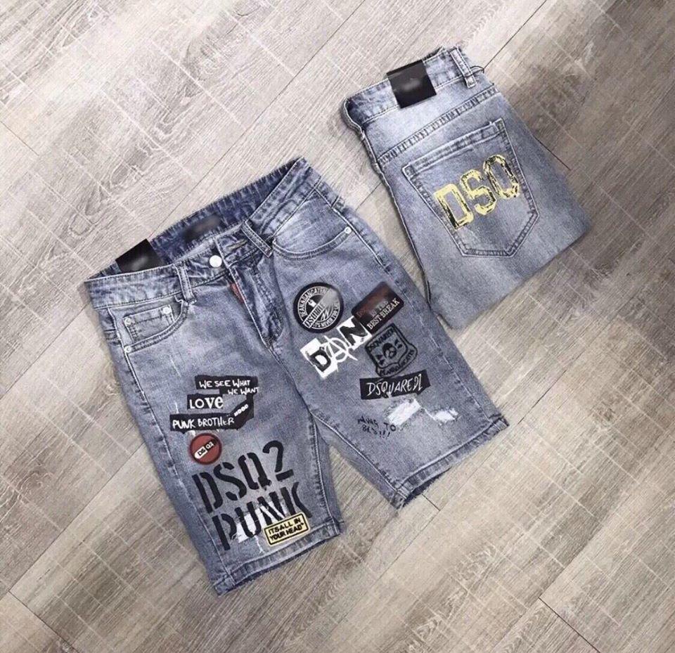 [HCM]Quần short jean nam thêu DSQ2 form chuẩn đẹp BB06