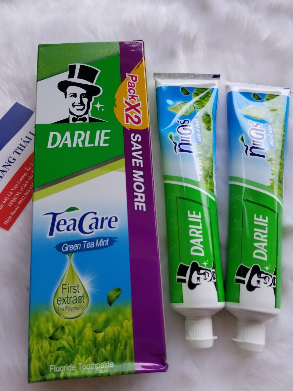 [HCM]Hộp 2 tuýp hương trà xanh- Kem đánh răng Darlie Thái Lan ( ông già Thái)