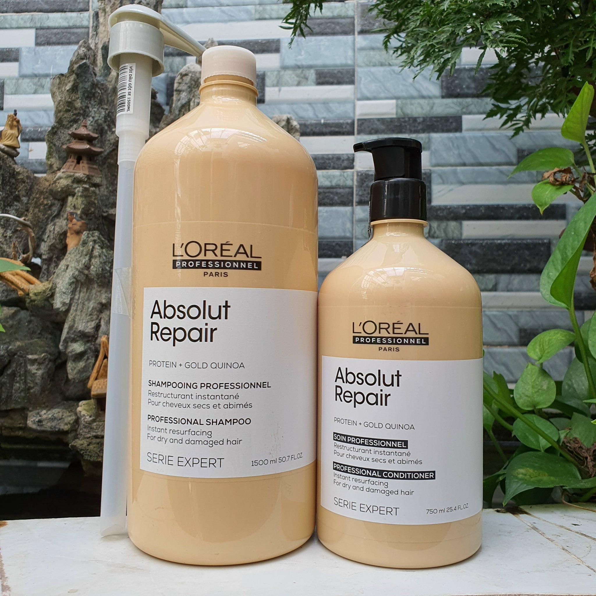 Cặp dầu gội xả Loreal Professionnel Paris Absolut Repair dành cho tóc hư tổn