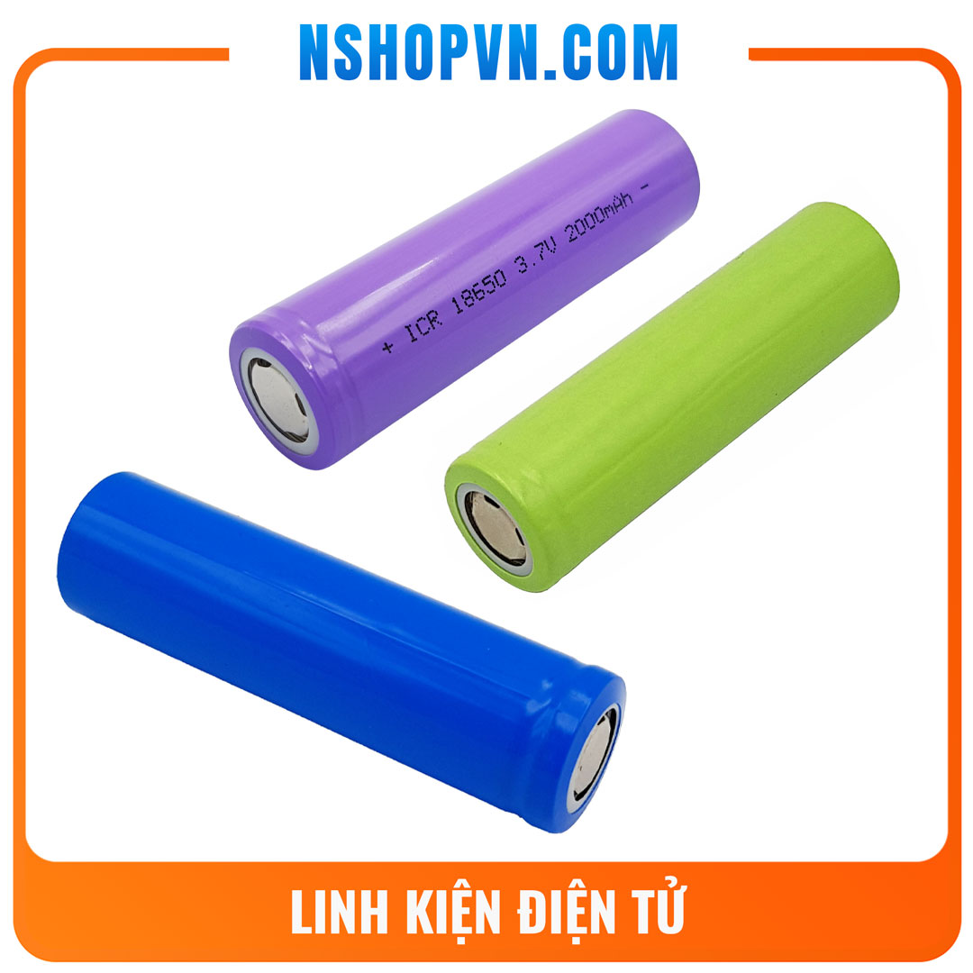 Pin cell 18650 2000mAh (1 pin màu sắc ngẫu nhiên)