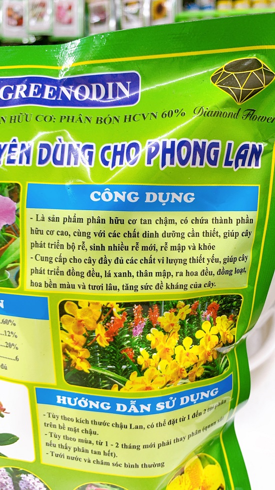 PHÂN BÓN CHUYÊN DÙNG CHO HOA LAN ORGANIC 70% ORCHID GREEN – KÍCH RỄ MẠNH, LÁ XANH, HOA TO ĐẸP