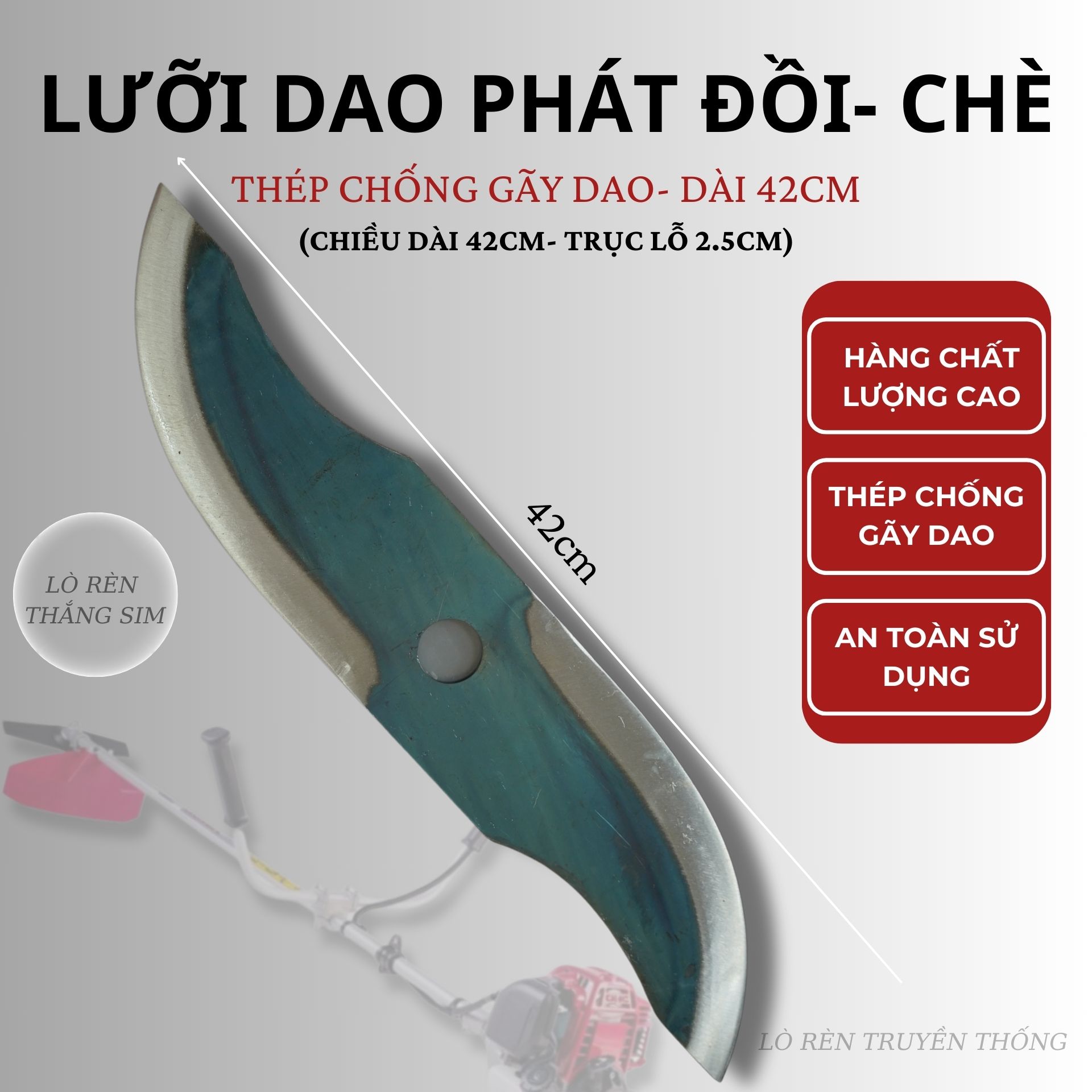 Lưỡi phát đồi phù hợp với tất cả các dòng máy dài 42cm