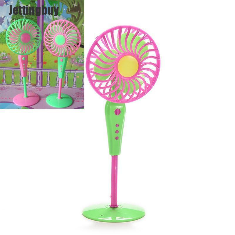 Jettingbuy 1 X Mini Fan Toys for Barbies Kids Dollhouse Furniture Accessories Color Random