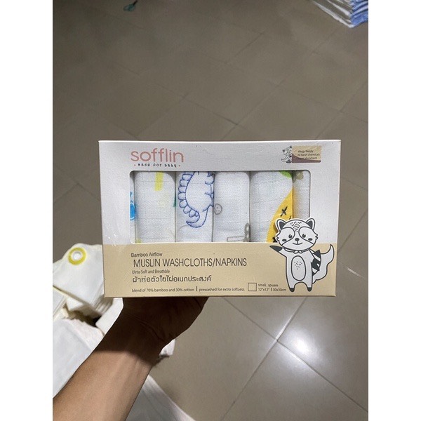 Sét 6 khăn sữa sợi tre Sofflin Thái Lan kt:30x30cm