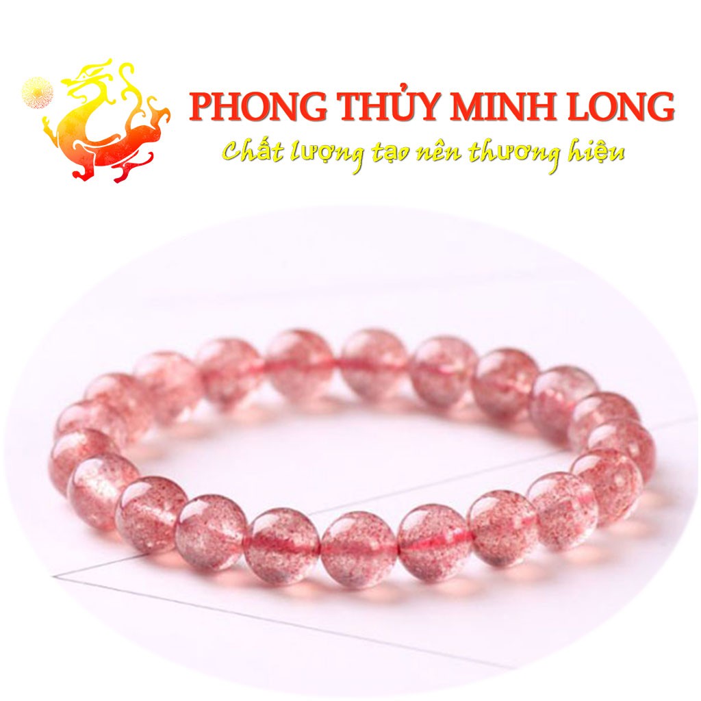 Vòng tay đá. Thach Anh Dâu Tây chất lượng 5A