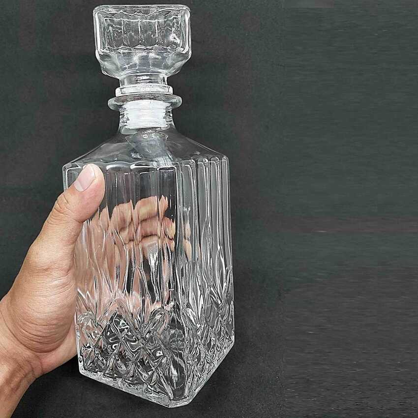 Vỏ Chai Thủy Tinh Đựng Rượu 1000ml vuông - Bình Đựng Rượu 1 Lít - Vỏ Chai Rượu Đẹp (A1)