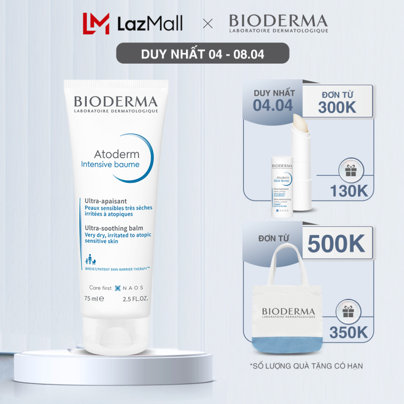 Kem dưỡng ẩm chuyên sâu cho da rất khô và viêm da cơ địa Bioderma Atoderm Intensive Baume - 75ml nhập khẩu