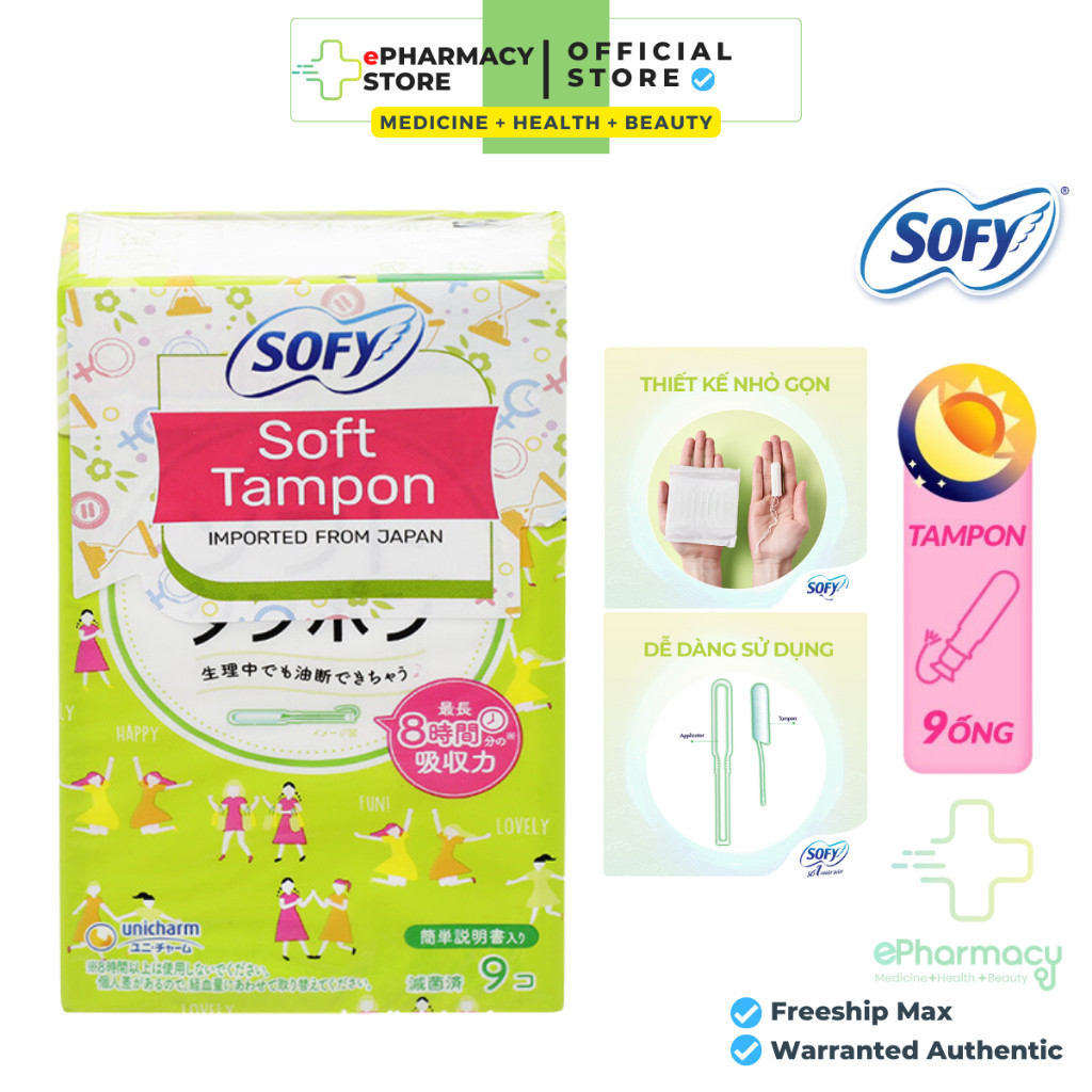 BVS Sofy Soft Tampon - Băng vệ sinh Sofy Soft Tampon Super siêu thấm gói 9 miếng