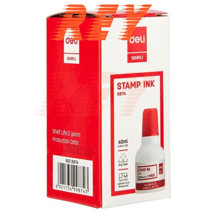 Lọ mực con dấu 40ml Deli 9874 giao hoả tốc