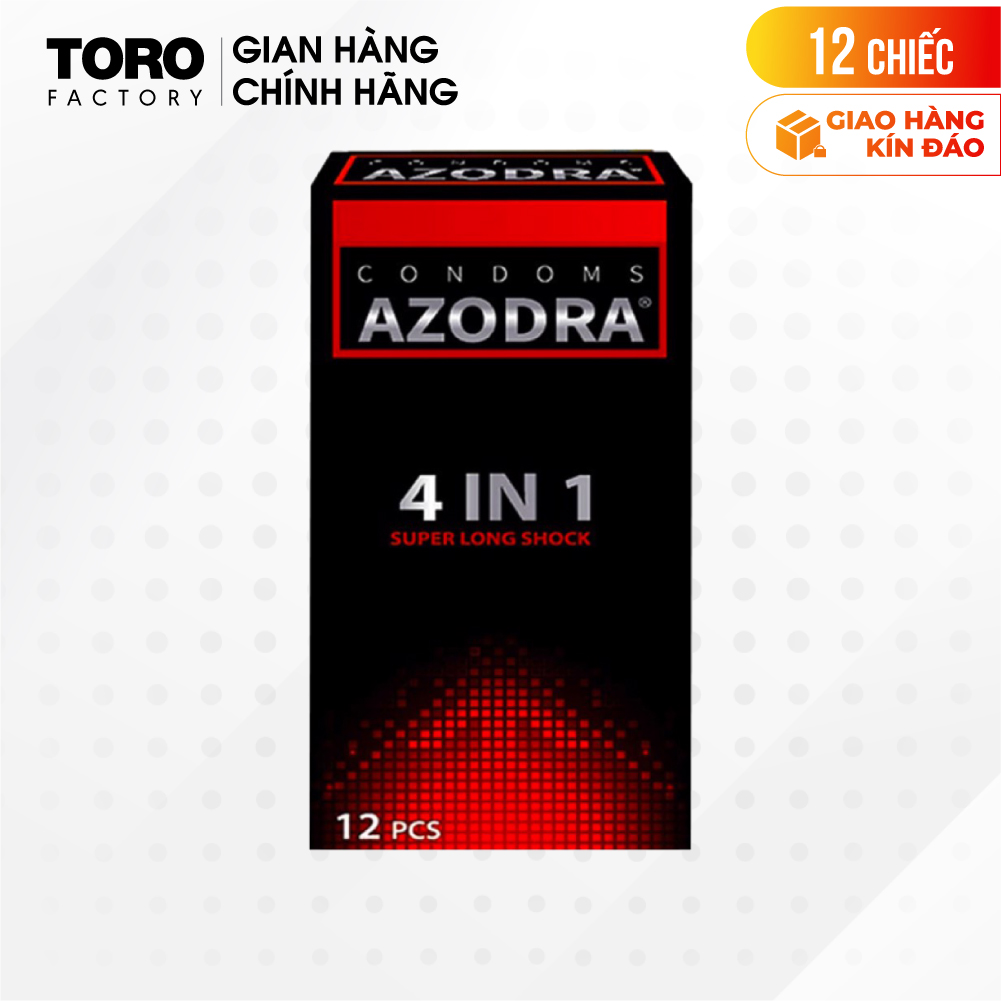 Bao cao su Azodra 4 in 1 kéo dài thời gian - Hộp 12 cái | TORO FACTORY