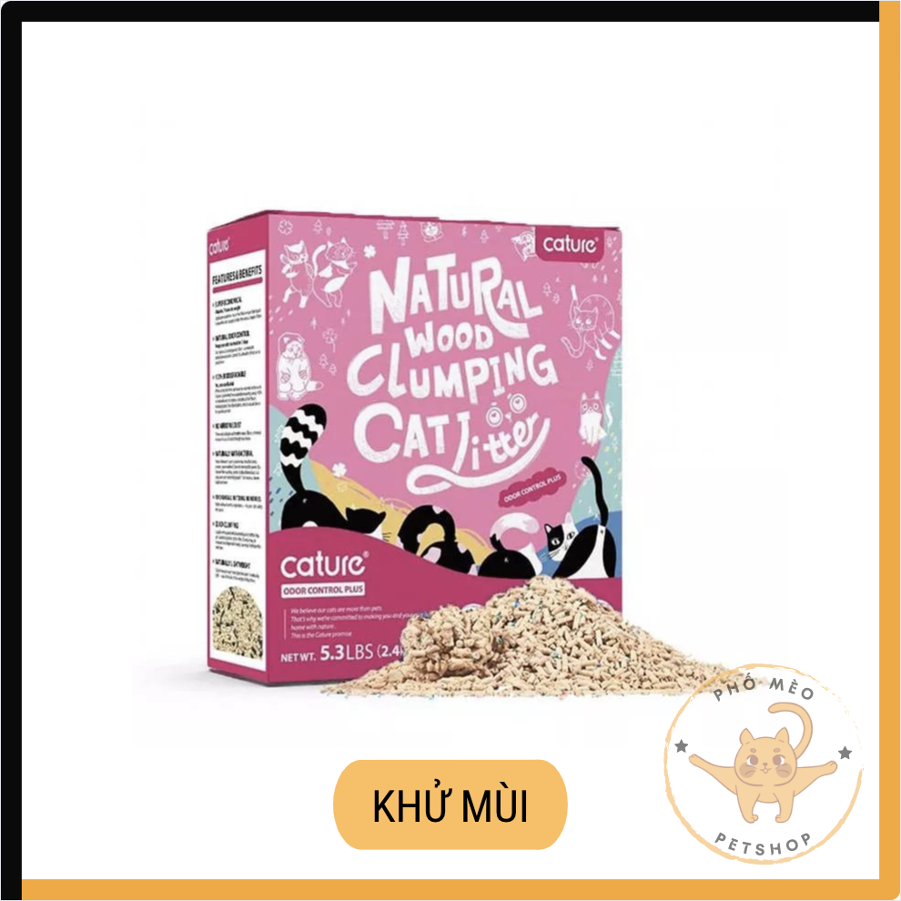 Cát gỗ Cature cho mèo 2,4kg