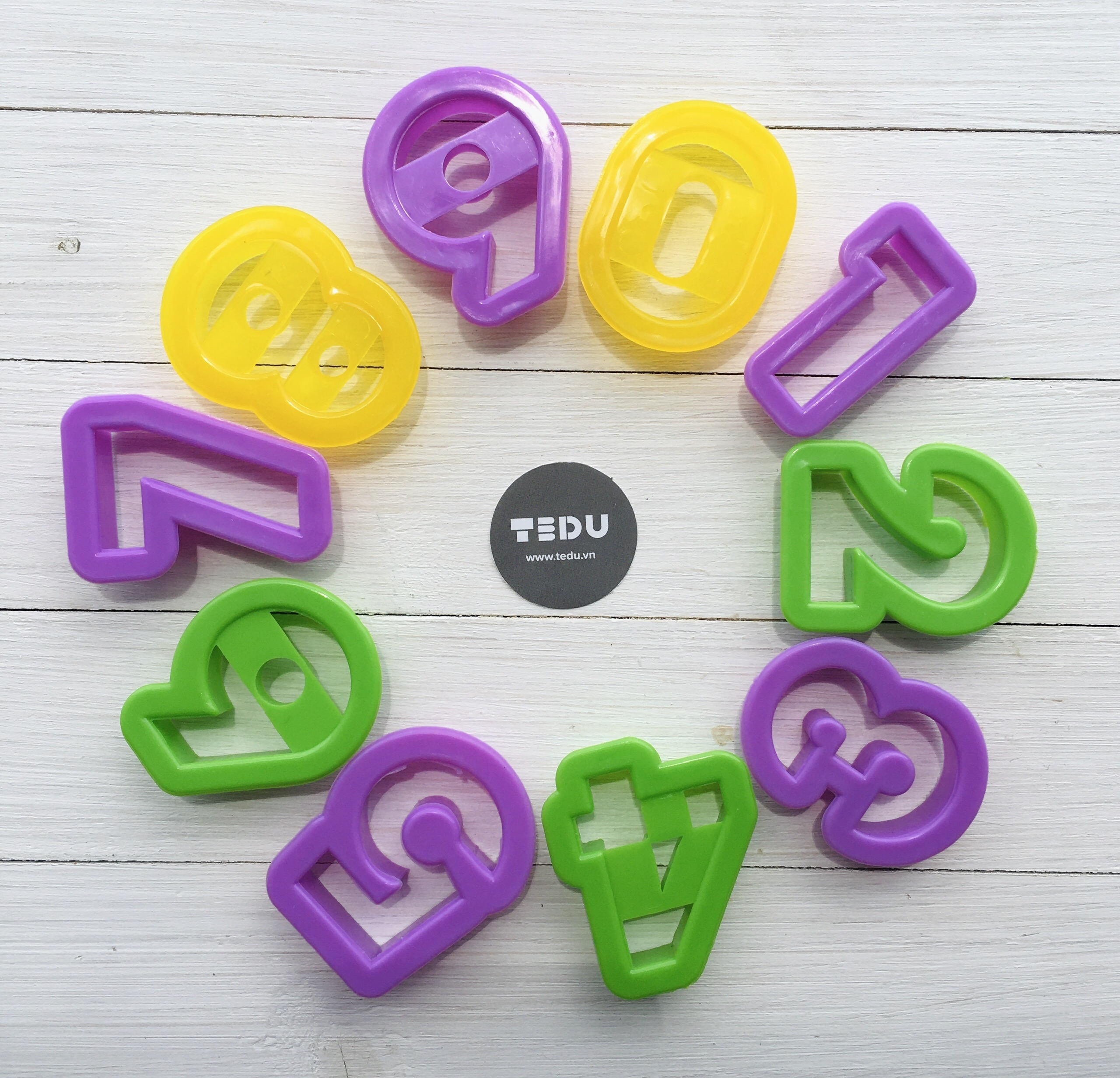 Khuôn ấn 10 số đếm chơi bột nặn đất nặn an toàn Tedu