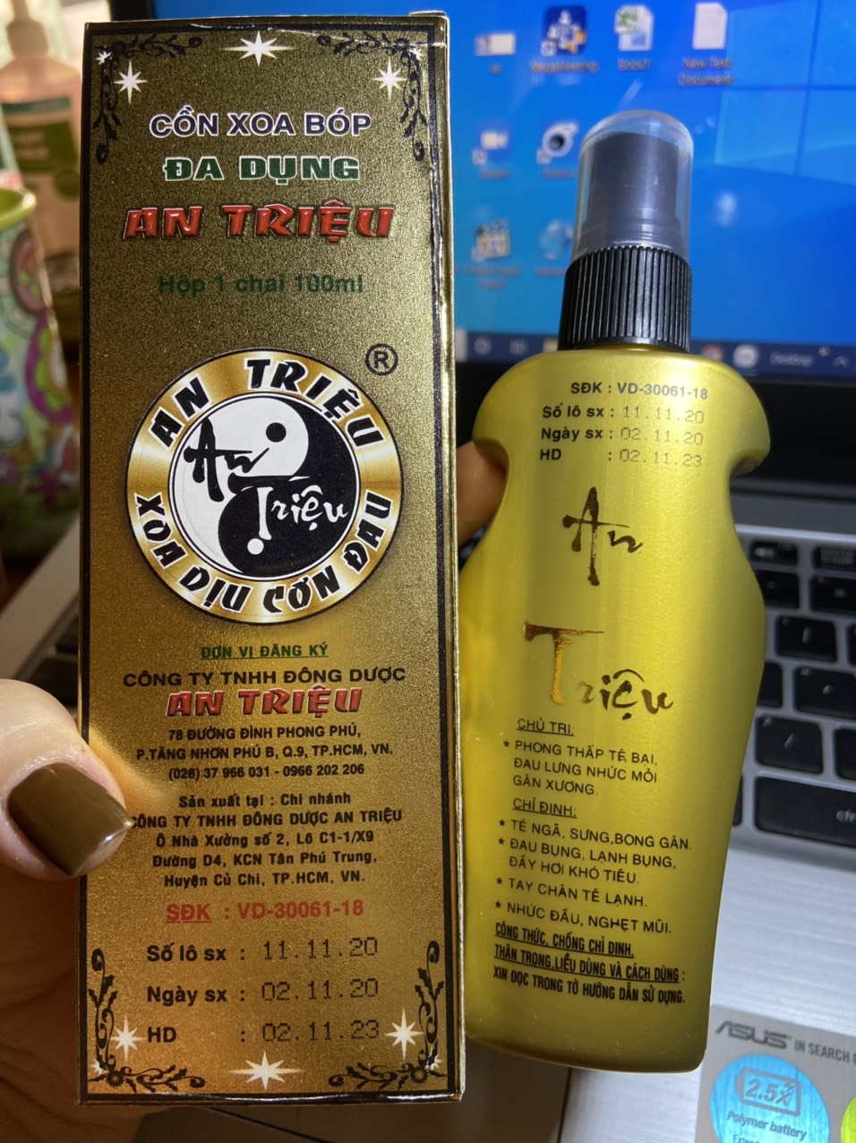 Cồn Xoa Bóp Đa Dung AN TRIỆU Chai 100ml