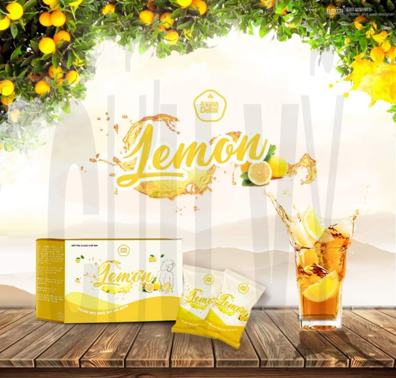 (KÈM QUÀ ) NƯỚC ÉP TRÁI CÂY VỊ CHANH EMO DETOX GIẢM CÂN THẢY MỠ