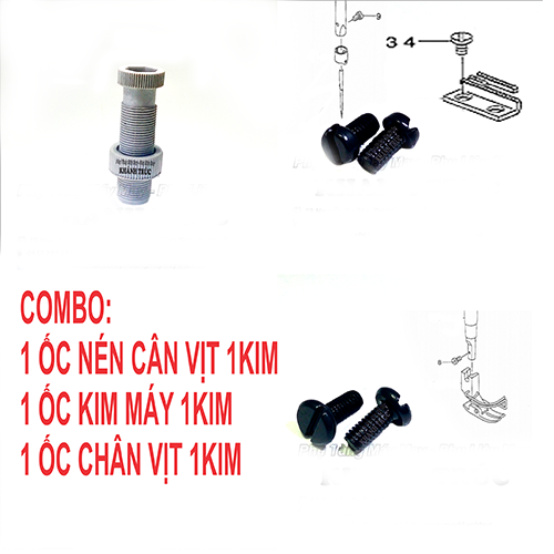 1 Ốc ném chân vịt và 1 ốc chân vịt và ốc kim máy may công nghiệp 1kim