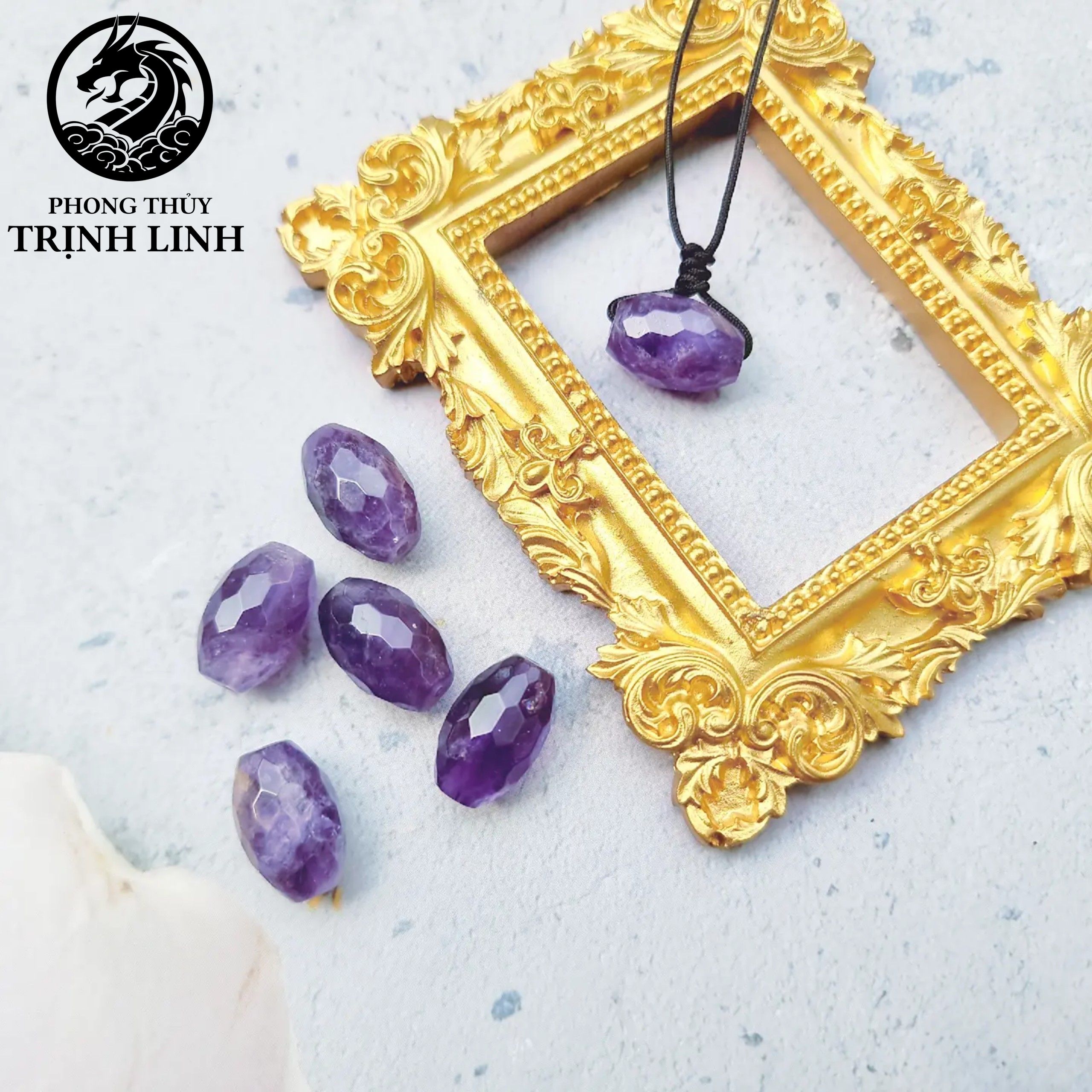 VÒNG TAY LU THỐNG THẠCH ANH TÍM GIÁC