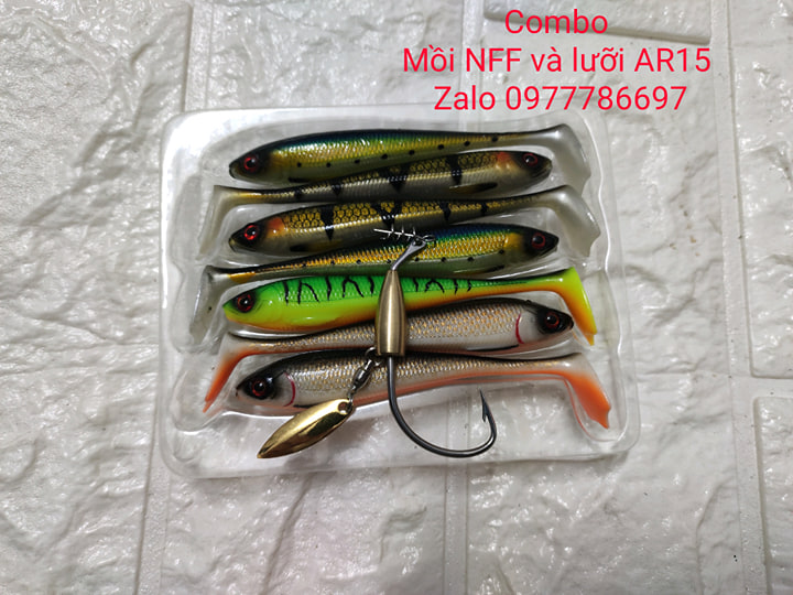 combo mồi mềm NFF và lưỡi Ar15 chuyên câu cá lóc