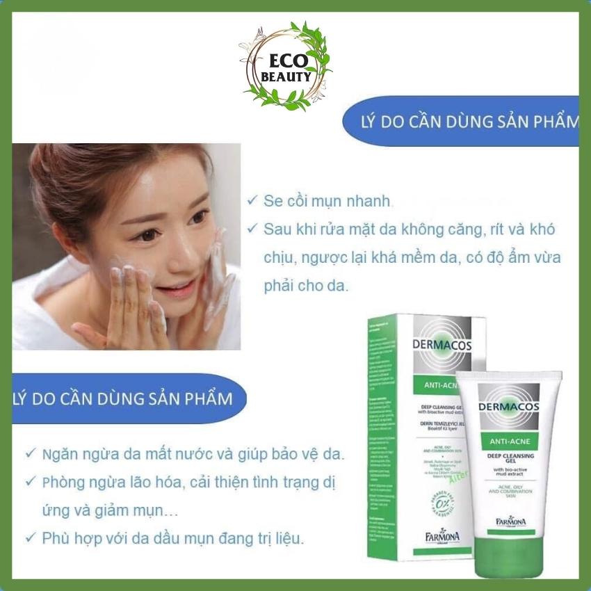 [ECO BEAUTY] Sữa rửa mặt Dermacos ngăn ngừa mụn 150mL