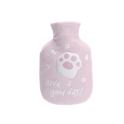 Túi chườm nóng lạnh đa năng 350ml có lớp vải nhung bên ngoài chườm nóng bụng