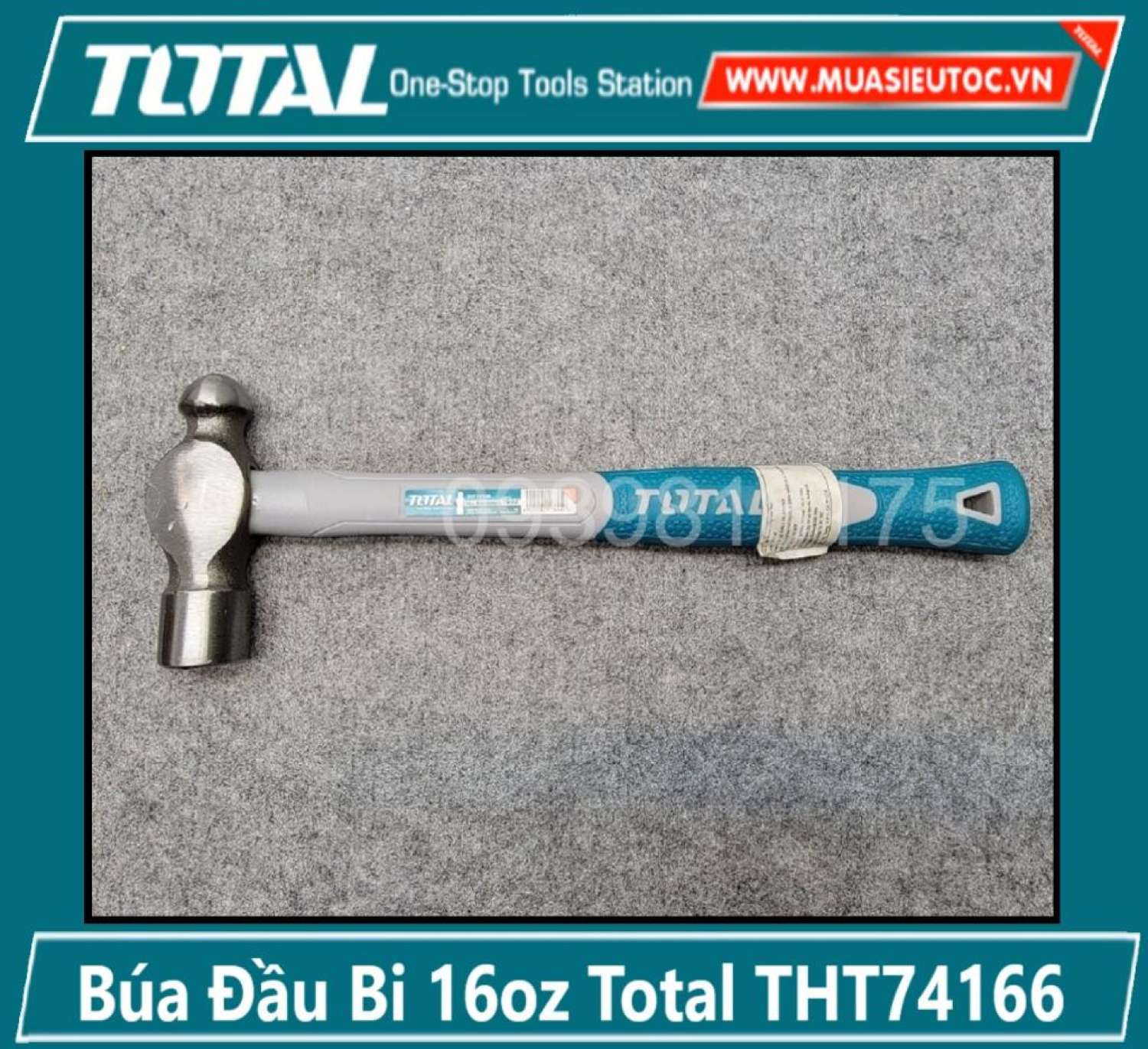 ĐỒ NGHỀ TOTAL Búa Đầu Bi 16oz (450gr) Total THT74166